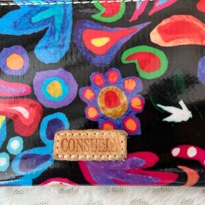 Consuela Black and Blue Clutch with Artistic Flair